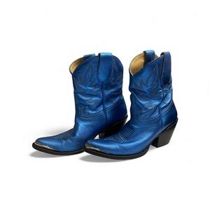 Idyllwind by Miranda Lambert Blue Leather Western Metal Tip Booties Size 10 B